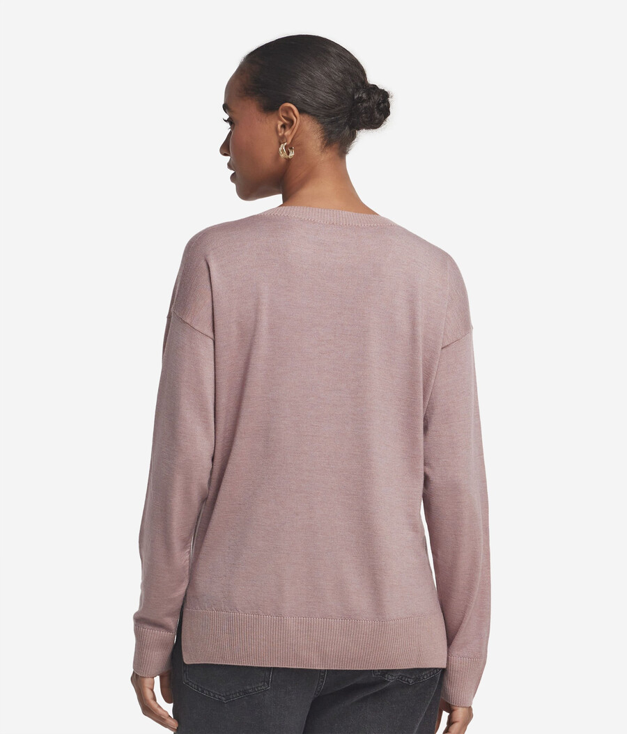 kaschmirpullover mit v-ausschnitt und schlitzen