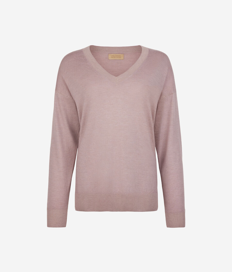 kaschmirpullover mit v-ausschnitt und schlitzen