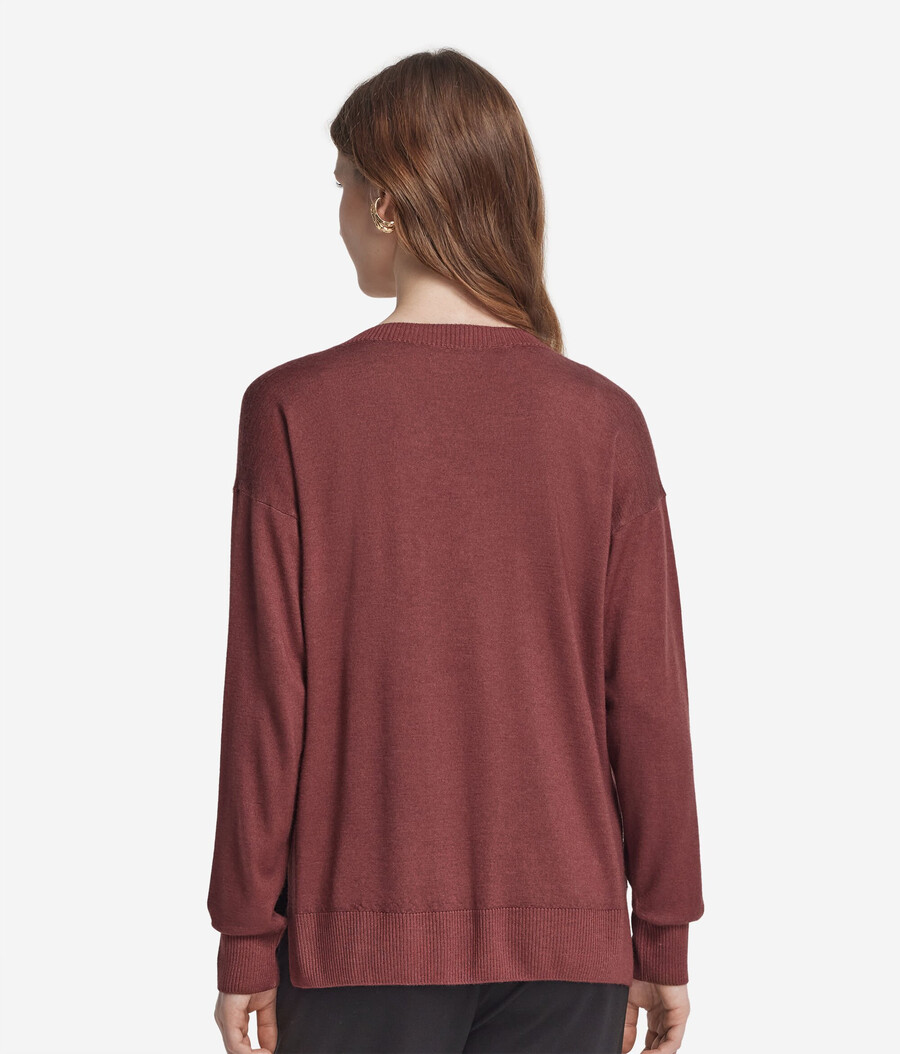 kaschmirpullover mit v-ausschnitt und schlitzen