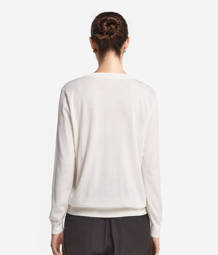 rundhals-pullover aus ultrafeinem kaschmir