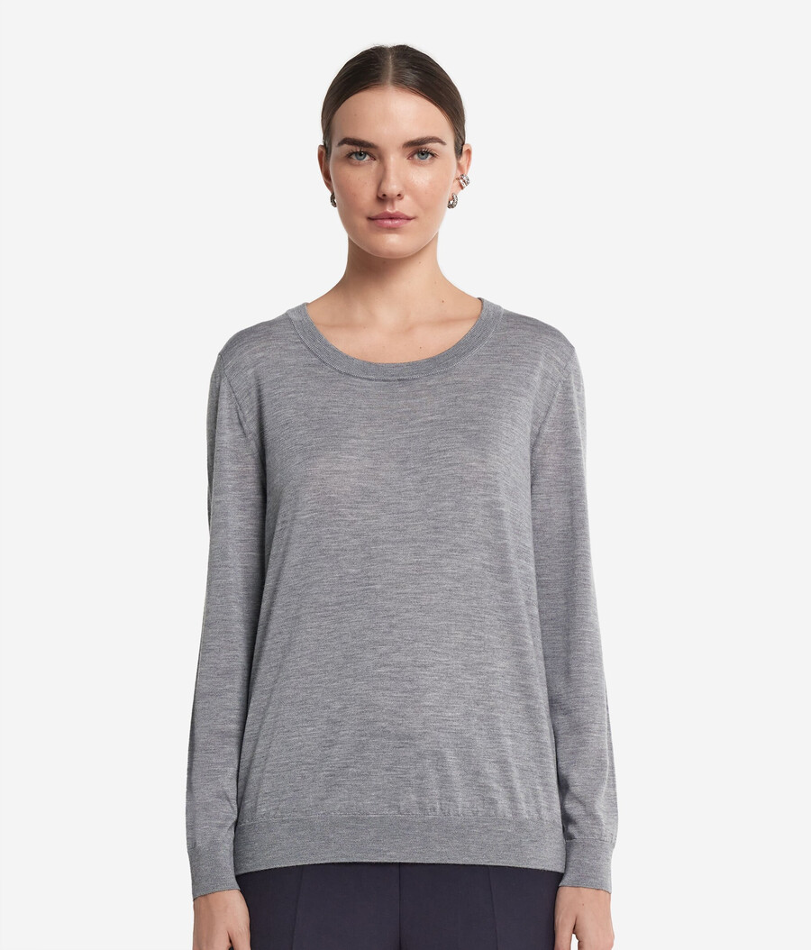 rundhals-pullover aus ultrafeinem kaschmir
