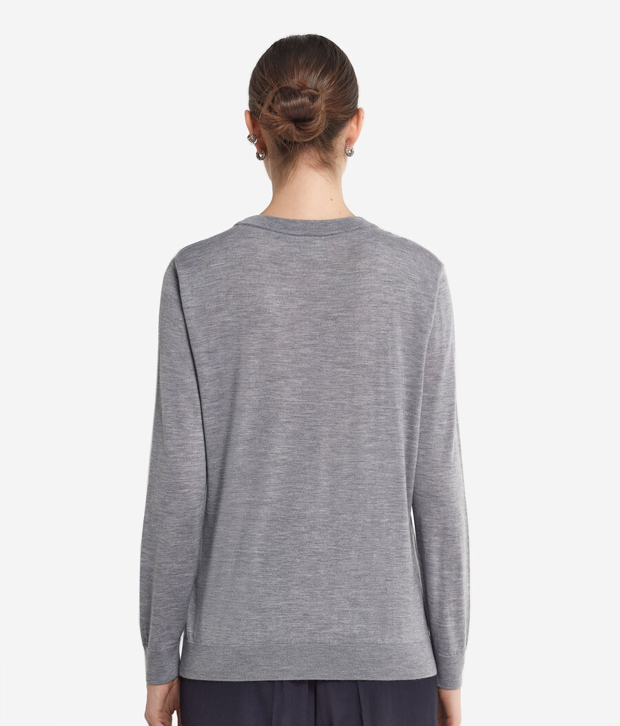rundhals-pullover aus ultrafeinem kaschmir