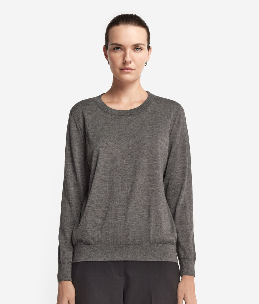 rundhals-pullover aus ultrafeinem kaschmir