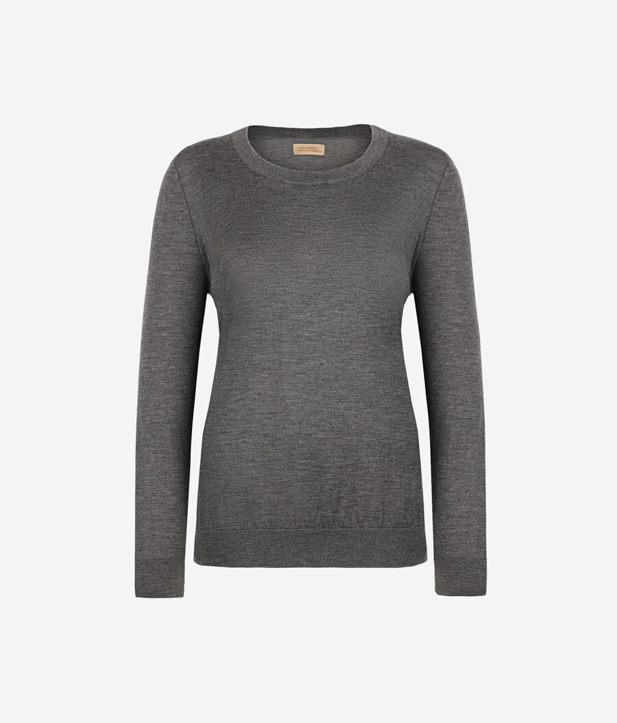 rundhals-pullover aus ultrafeinem kaschmir