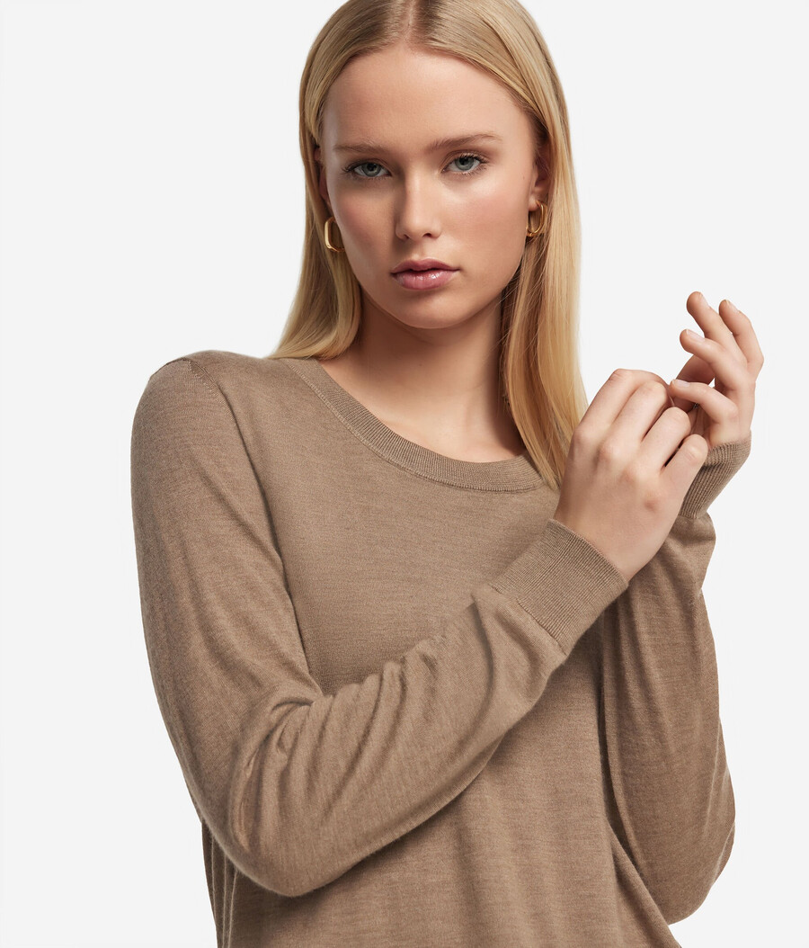 rundhals-pullover aus ultrafeinem kaschmir