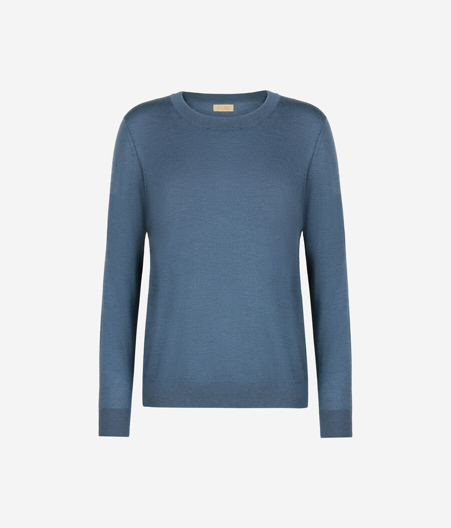 rundhals-pullover aus ultrafeinem kaschmir