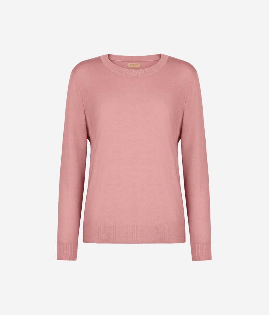 rundhals-pullover aus ultrafeinem kaschmir