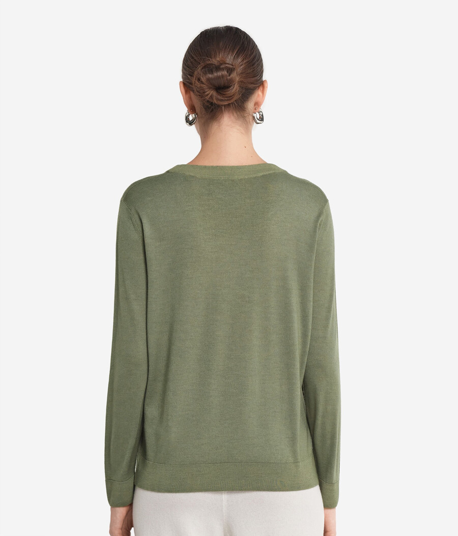 rundhals-pullover aus ultrafeinem kaschmir
