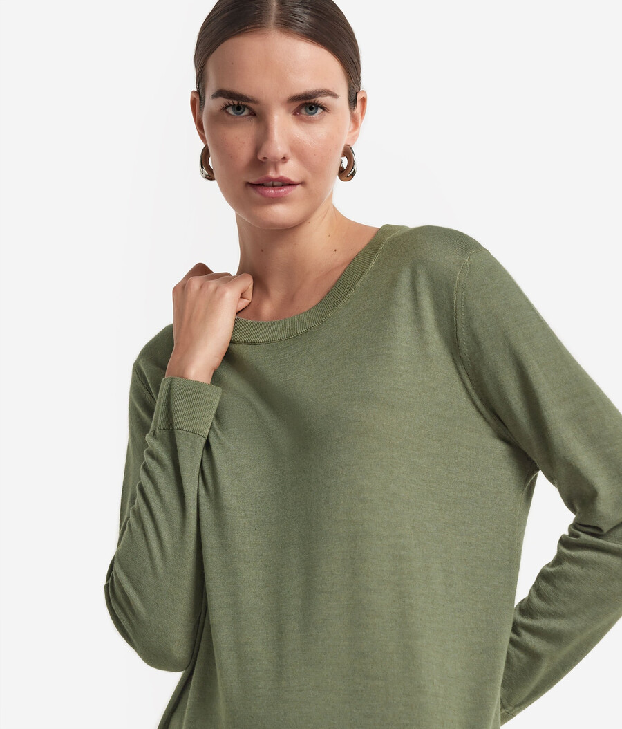 rundhals-pullover aus ultrafeinem kaschmir