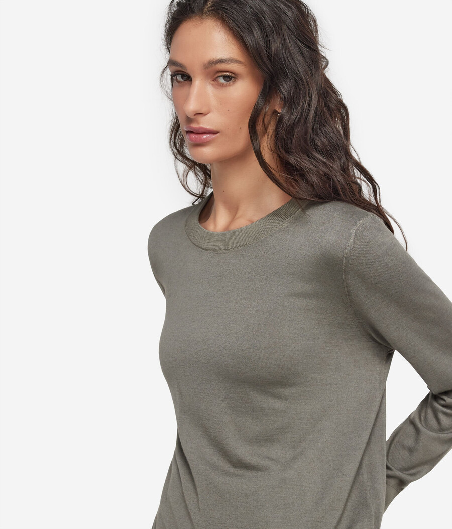 rundhals-pullover aus ultrafeinem kaschmir
