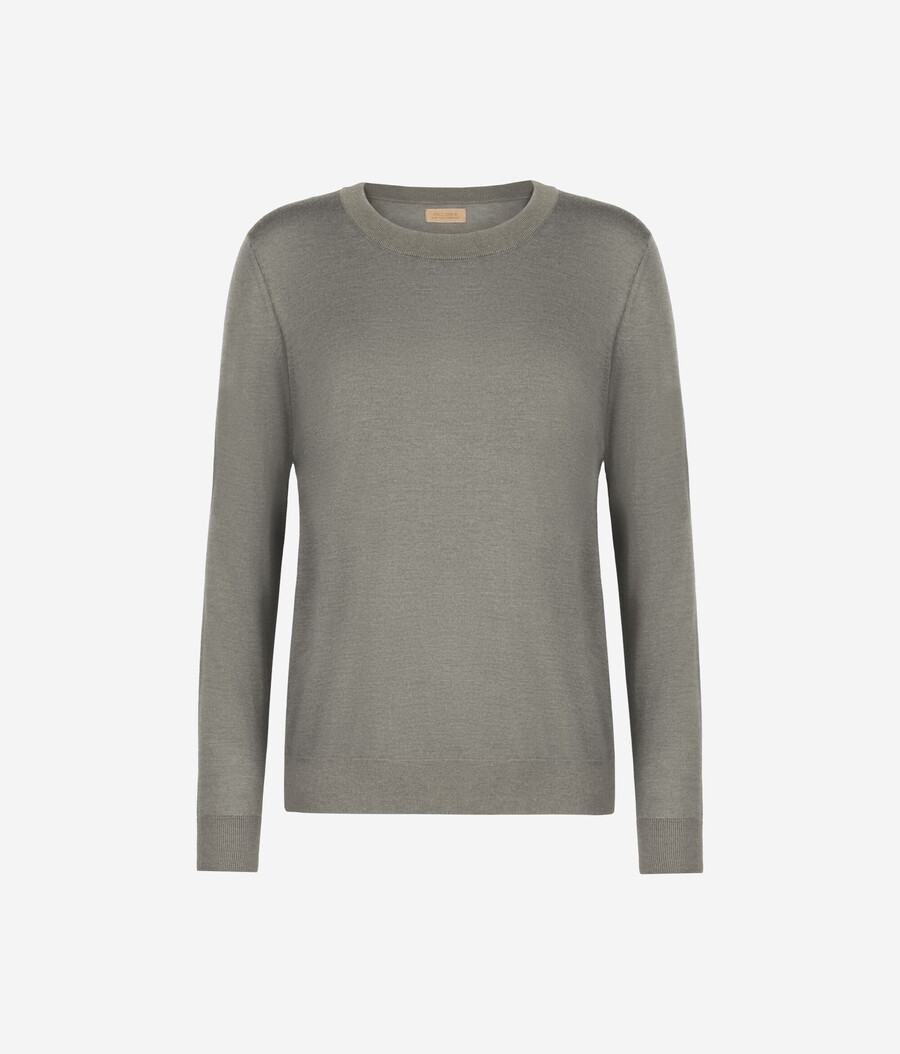 rundhals-pullover aus ultrafeinem kaschmir