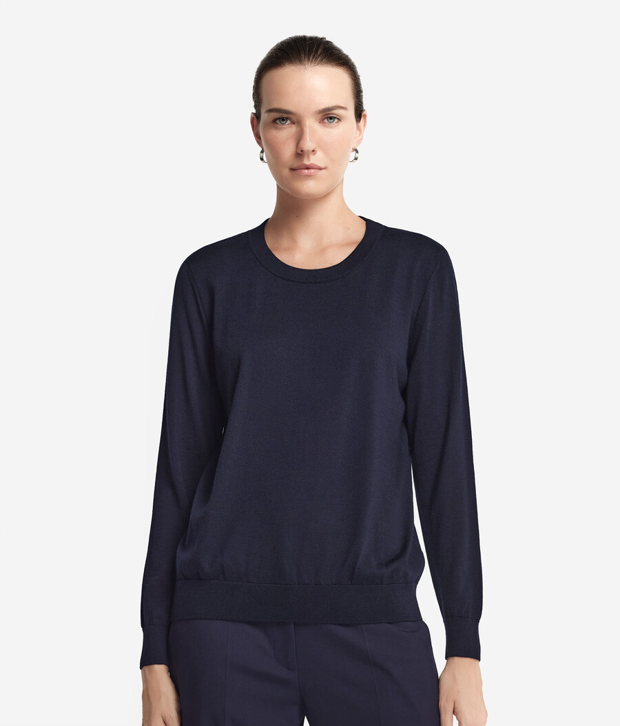 rundhals-pullover aus ultrafeinem kaschmir