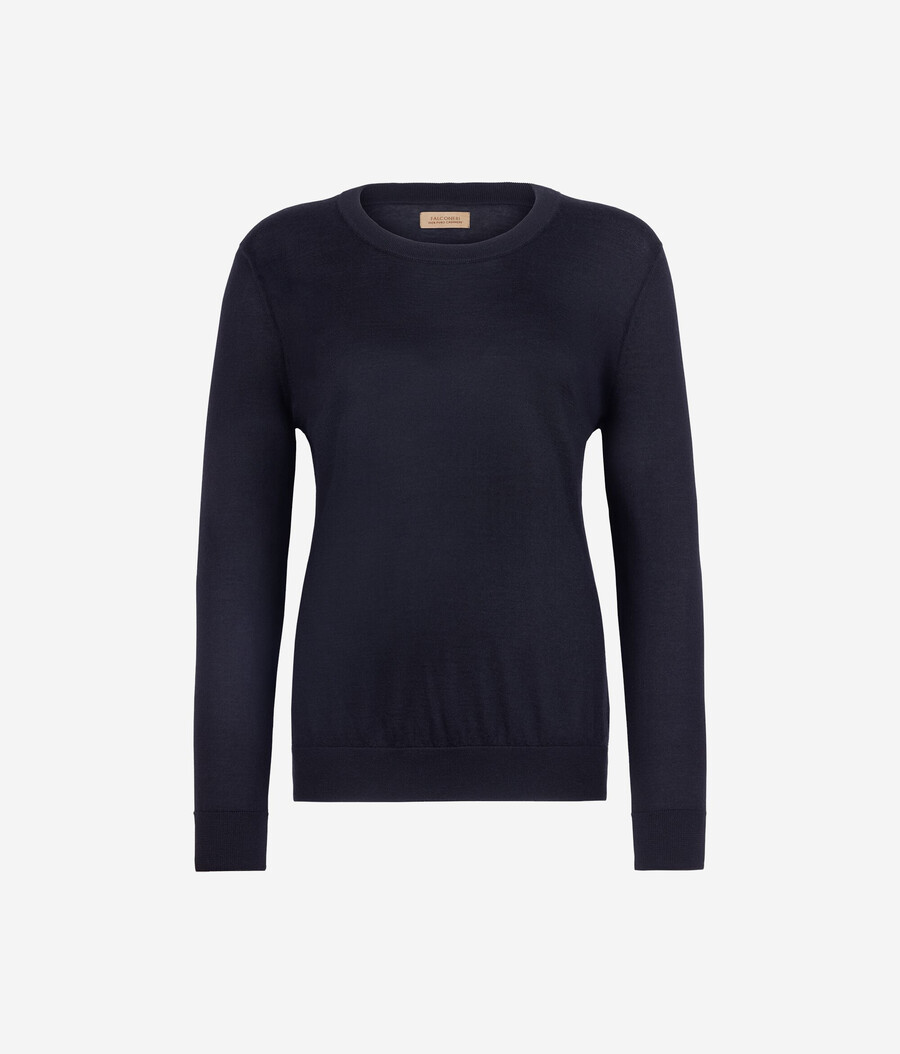 rundhals-pullover aus ultrafeinem kaschmir