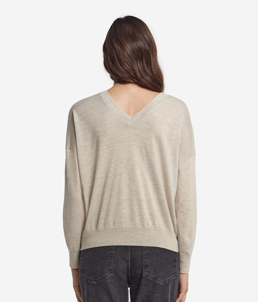 ultrafeiner kaschmirpullover mit doppeltem v-ausschnitt