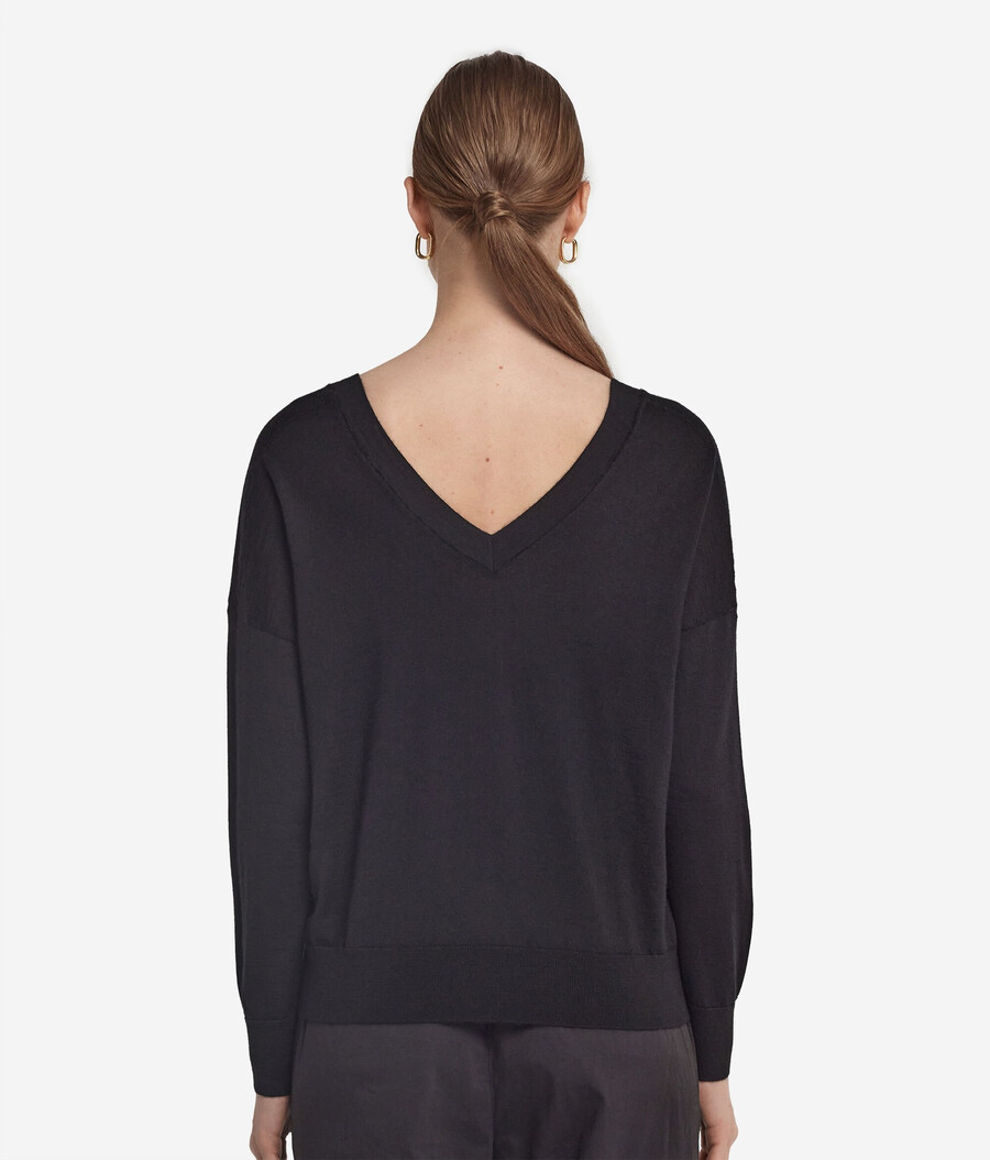 ultrafeiner kaschmirpullover mit doppeltem v-ausschnitt