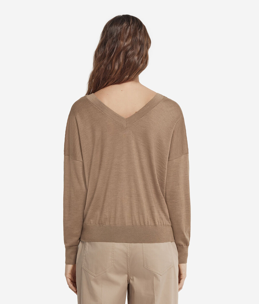 ultrafeiner kaschmirpullover mit doppeltem v-ausschnitt