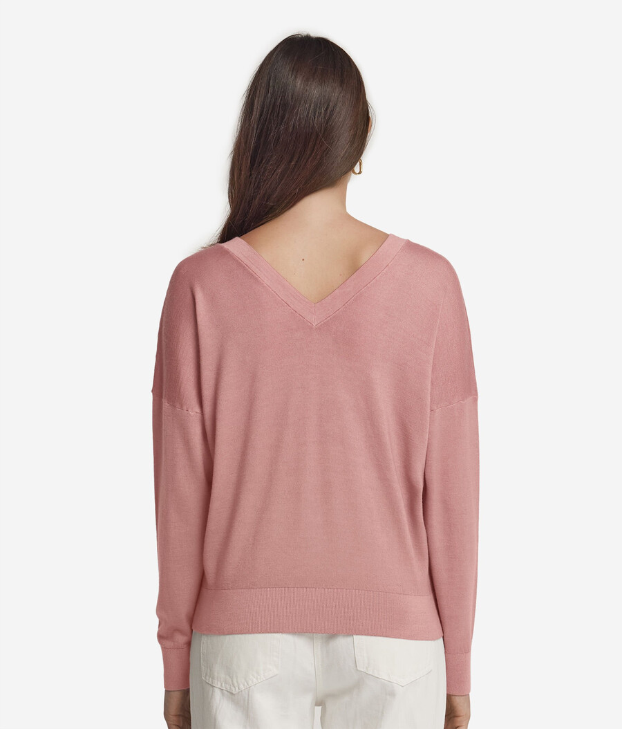 ultrafeiner kaschmirpullover mit doppeltem v-ausschnitt