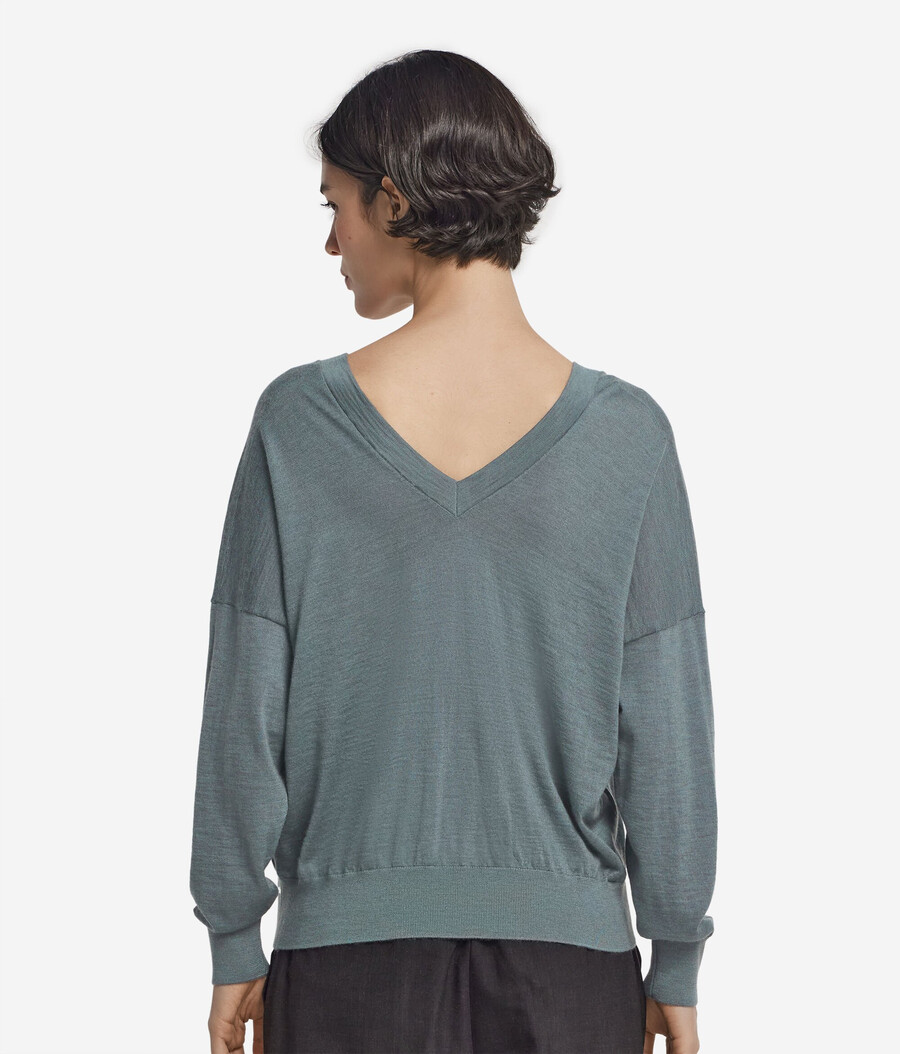 ultrafeiner kaschmirpullover mit doppeltem v-ausschnitt