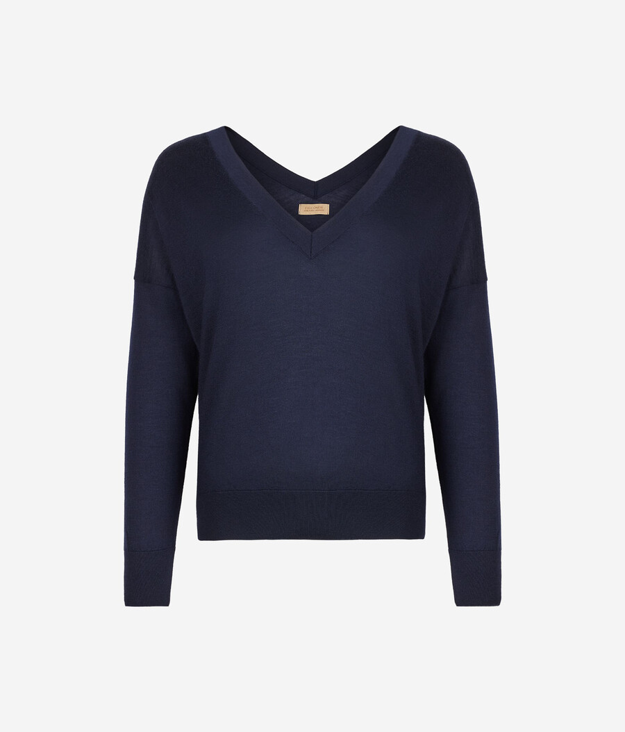 ultrafeiner kaschmirpullover mit doppeltem v-ausschnitt