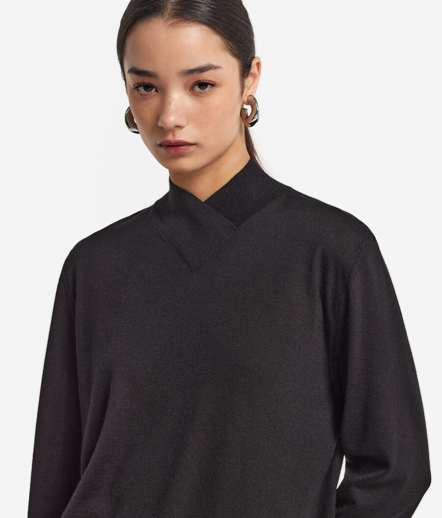 rollkragenpullover mit kaschmir-finish