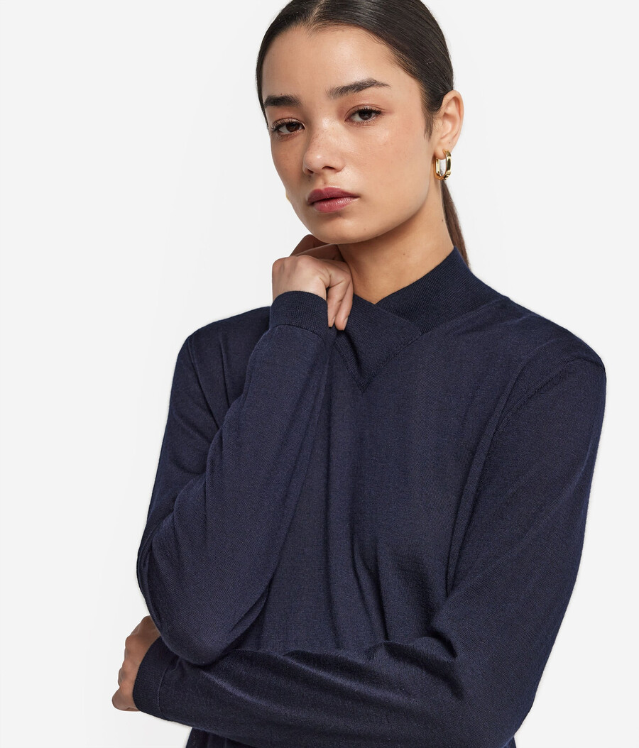 rollkragenpullover mit kaschmir-finish