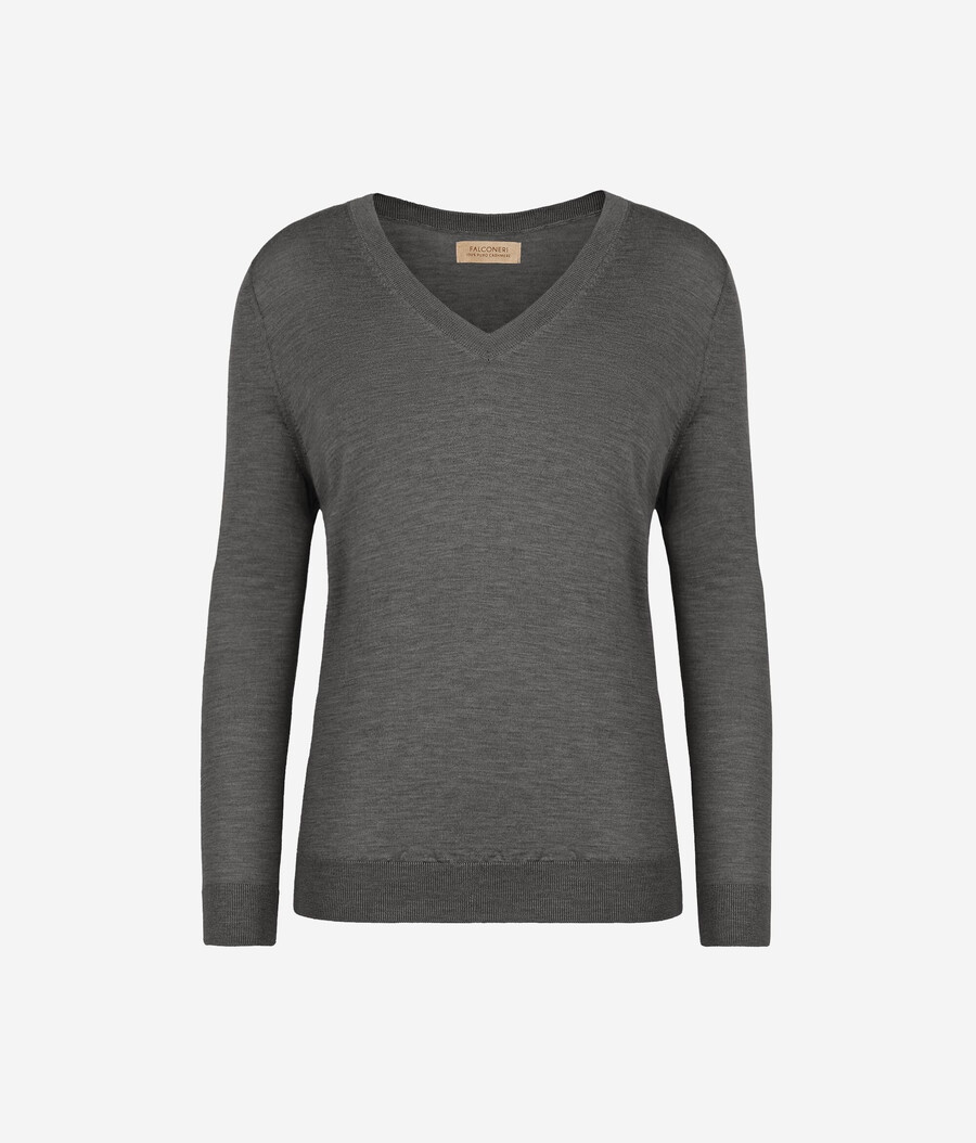 ultrafeiner kaschmirpullover mit v-ausschnitt