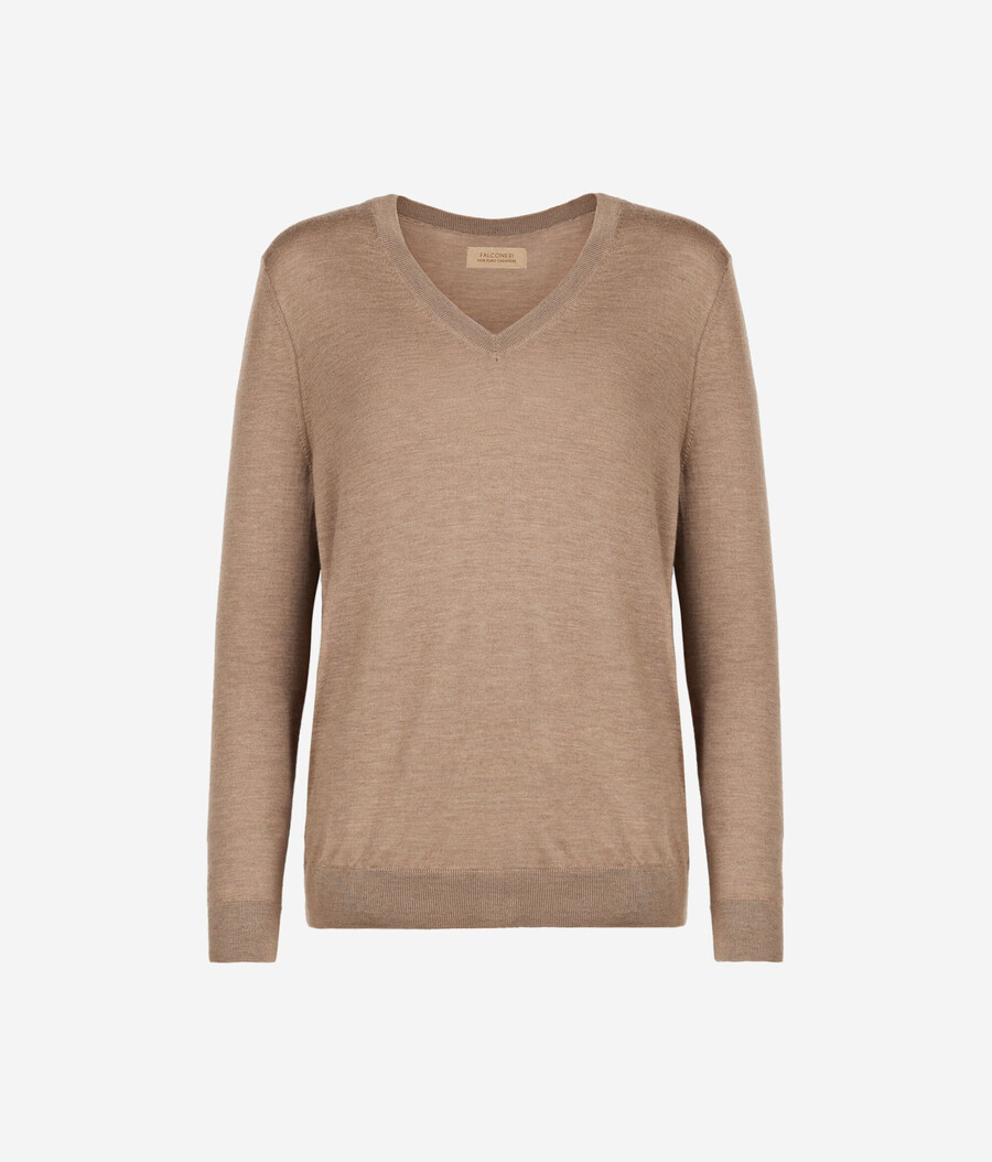 ultrafeiner kaschmirpullover mit v-ausschnitt