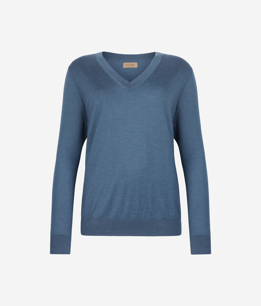 ultrafeiner kaschmirpullover mit v-ausschnitt