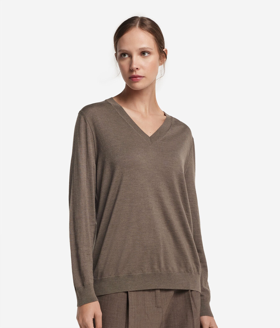 ultrafeiner kaschmirpullover mit v-ausschnitt