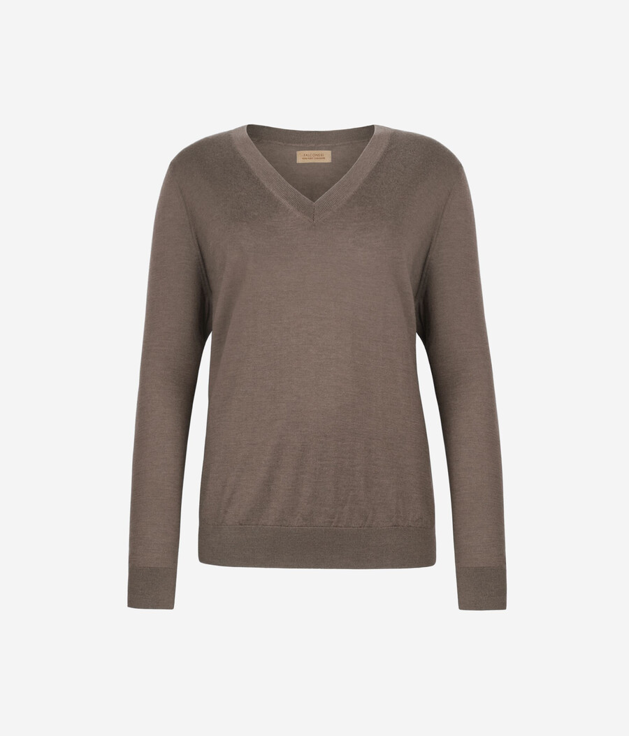 ultrafeiner kaschmirpullover mit v-ausschnitt