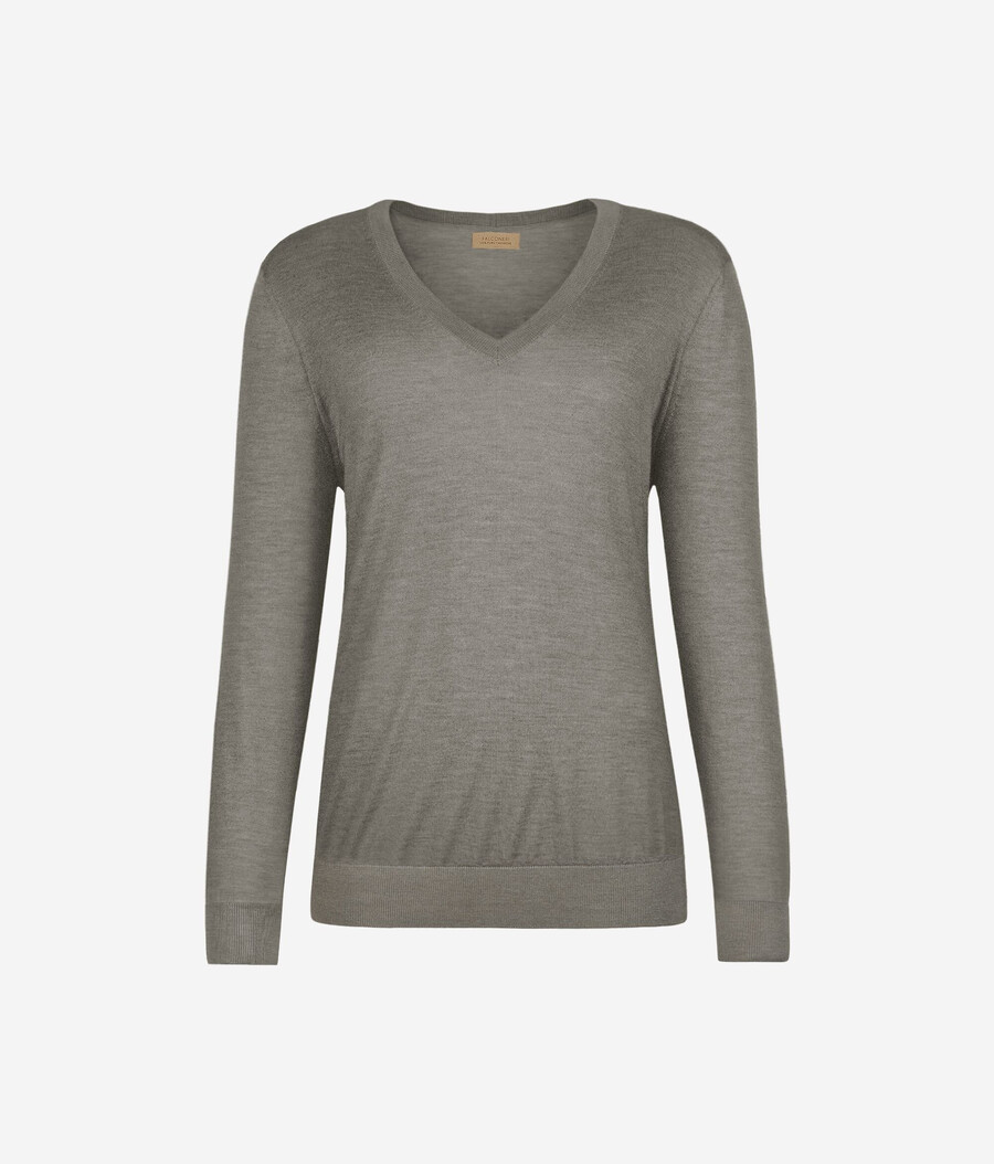 ultrafeiner kaschmirpullover mit v-ausschnitt