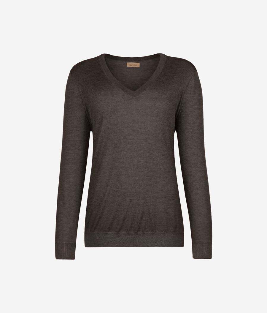 ultrafeiner kaschmirpullover mit v-ausschnitt