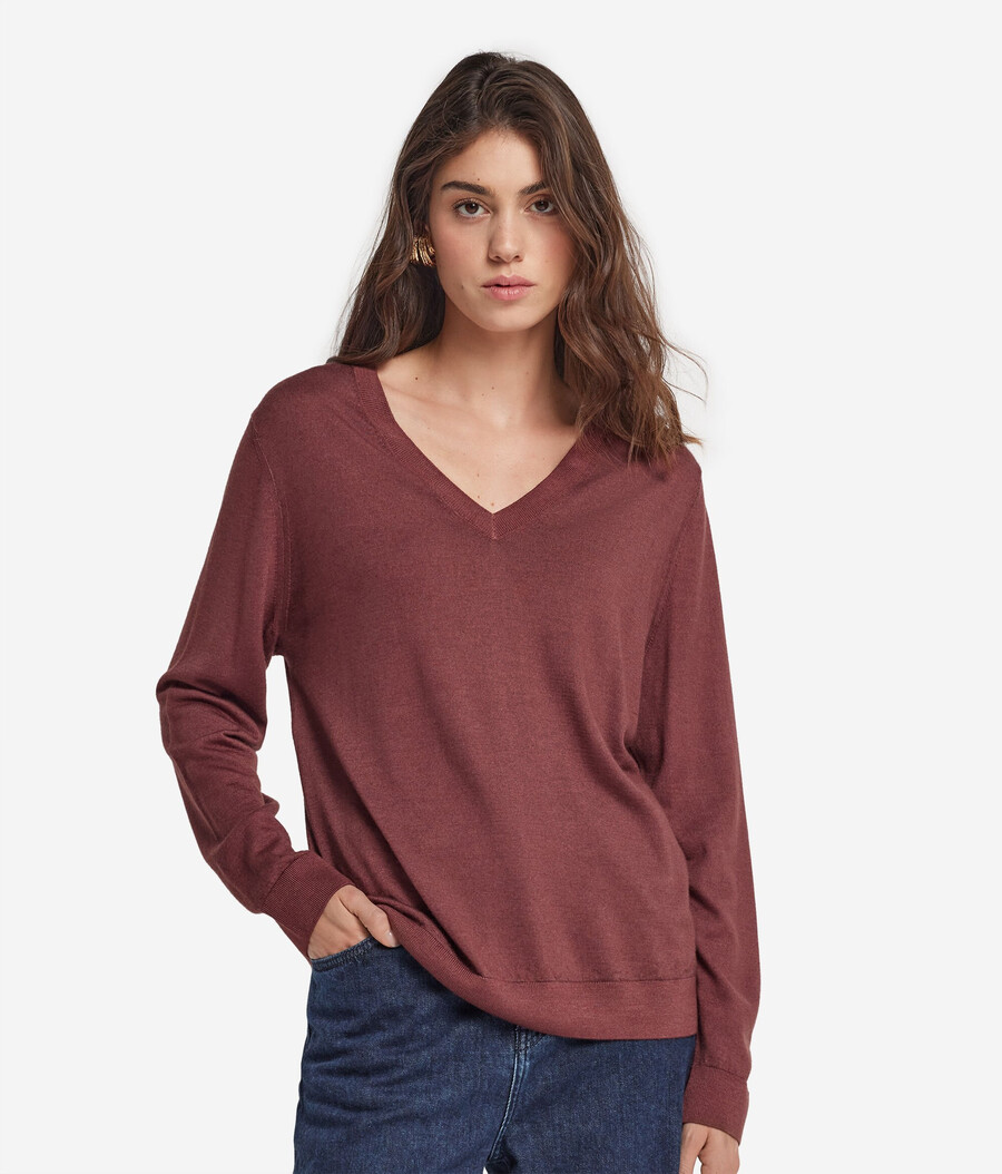ultrafeiner kaschmirpullover mit v-ausschnitt