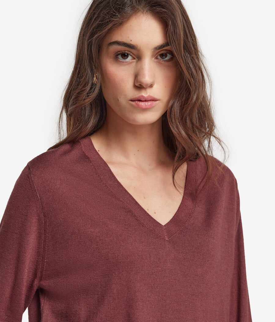 ultrafeiner kaschmirpullover mit v-ausschnitt