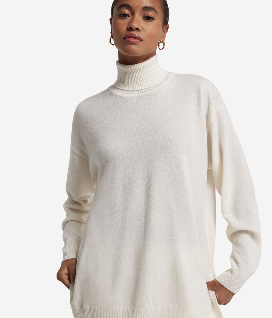 ultraweicher kaschmir-rollkragenpullover mit schlitzen