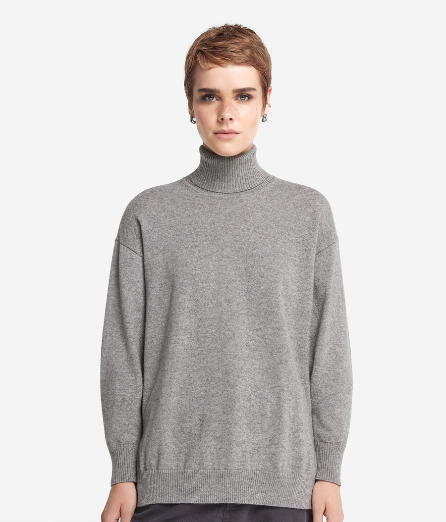 ultraweicher kaschmir-rollkragenpullover mit schlitzen