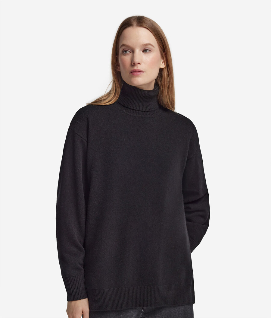 ultraweicher kaschmir-rollkragenpullover mit schlitzen