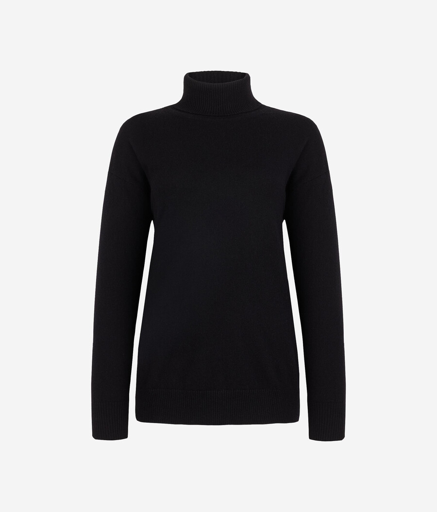 ultraweicher kaschmir-rollkragenpullover mit schlitzen