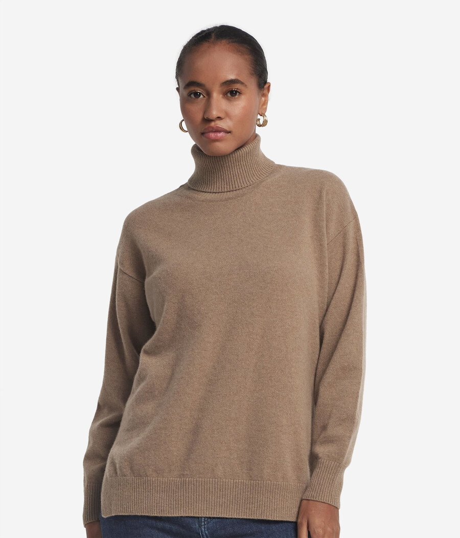 ultraweicher kaschmir-rollkragenpullover mit schlitzen