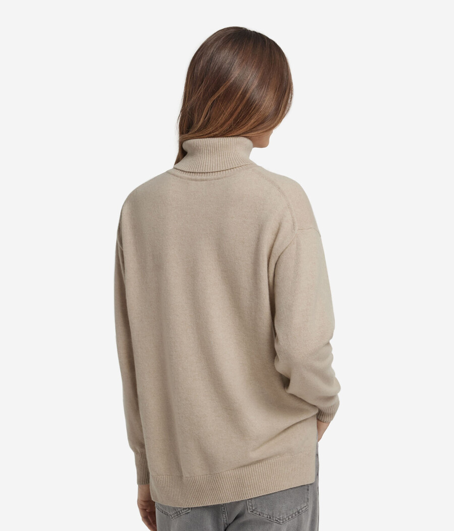 ultraweicher kaschmir-rollkragenpullover mit schlitzen