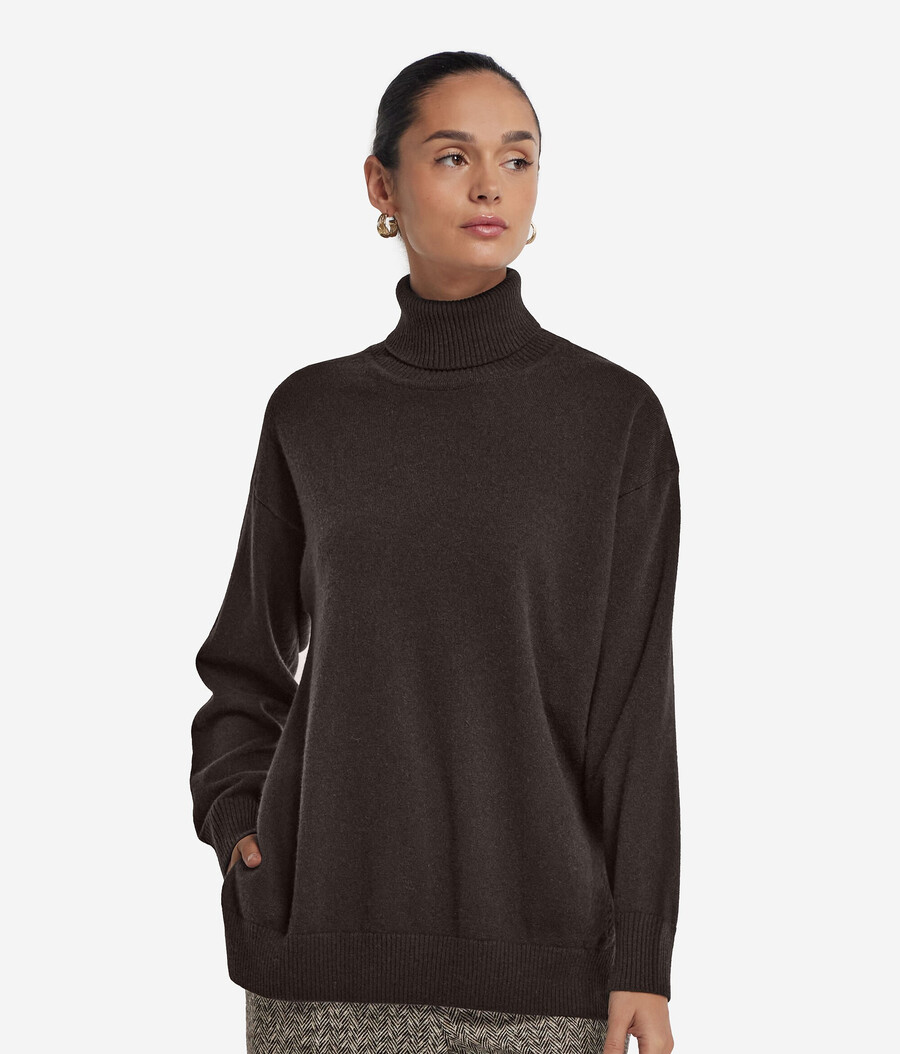 ultraweicher kaschmir-rollkragenpullover mit schlitzen