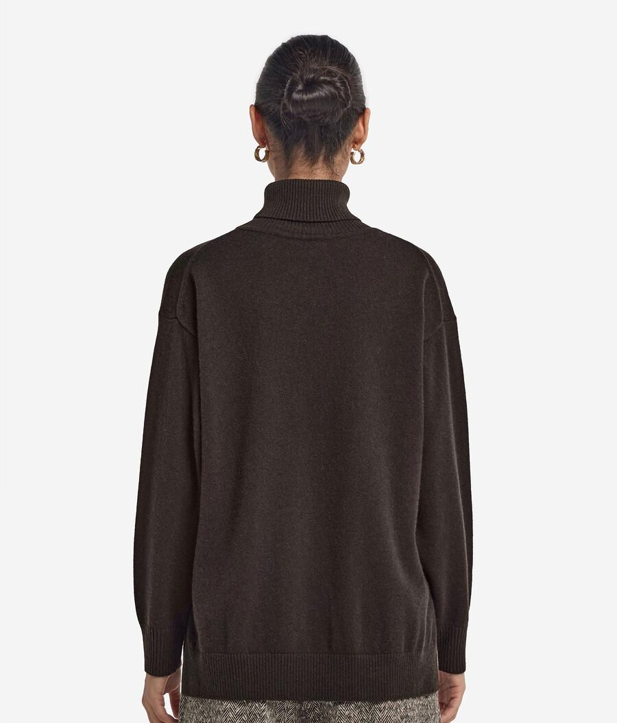ultraweicher kaschmir-rollkragenpullover mit schlitzen