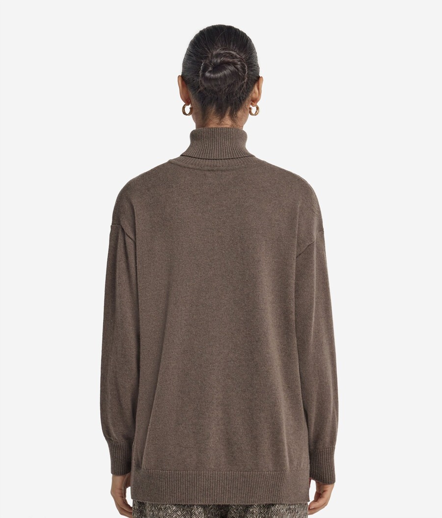 ultraweicher kaschmir-rollkragenpullover mit schlitzen