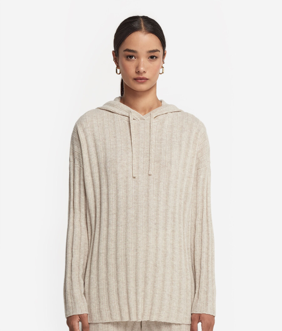 geripptes ultraweiches kaschmir-sweatshirt