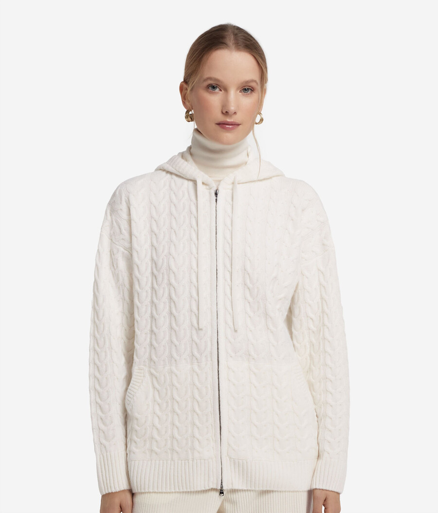 ultraweiches kaschmir-sweatshirt mit zopfmuster