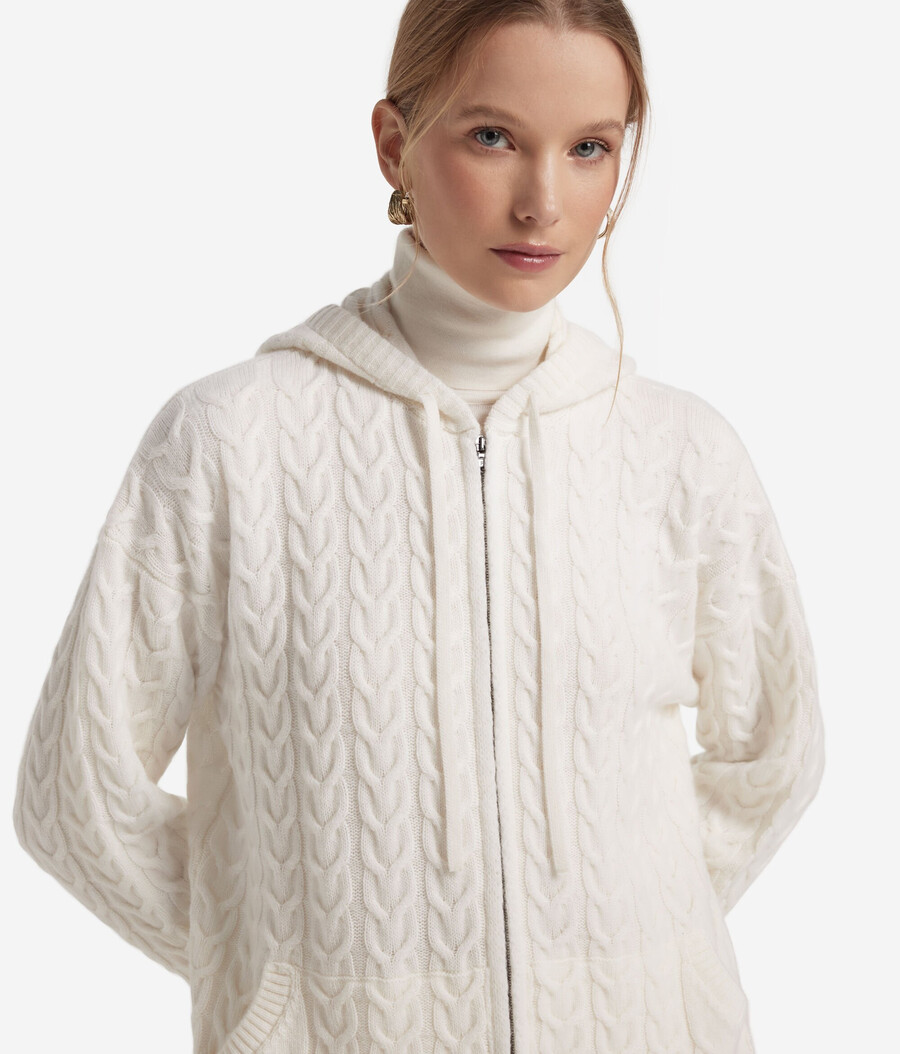 ultraweiches kaschmir-sweatshirt mit zopfmuster