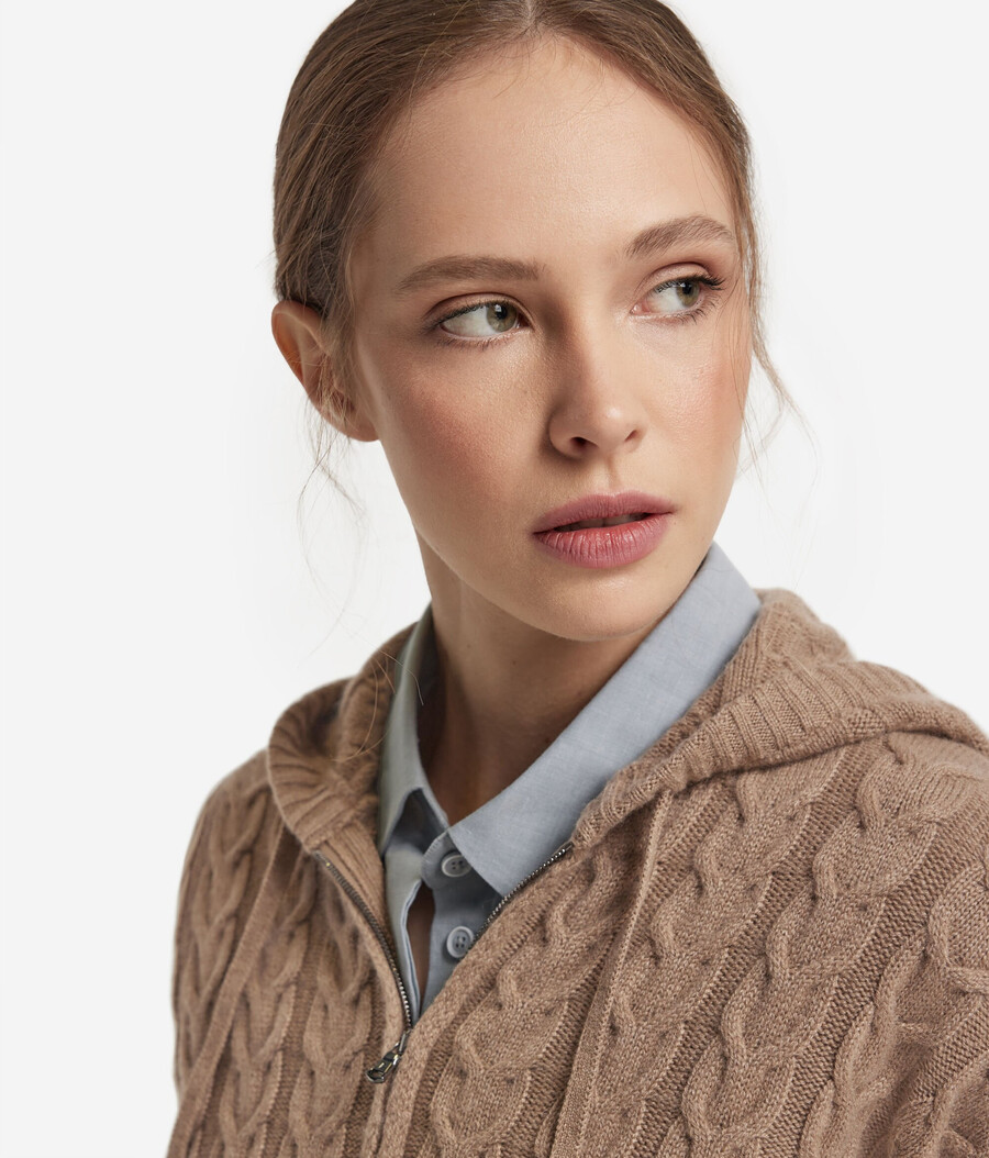 ultraweiches kaschmir-sweatshirt mit zopfmuster
