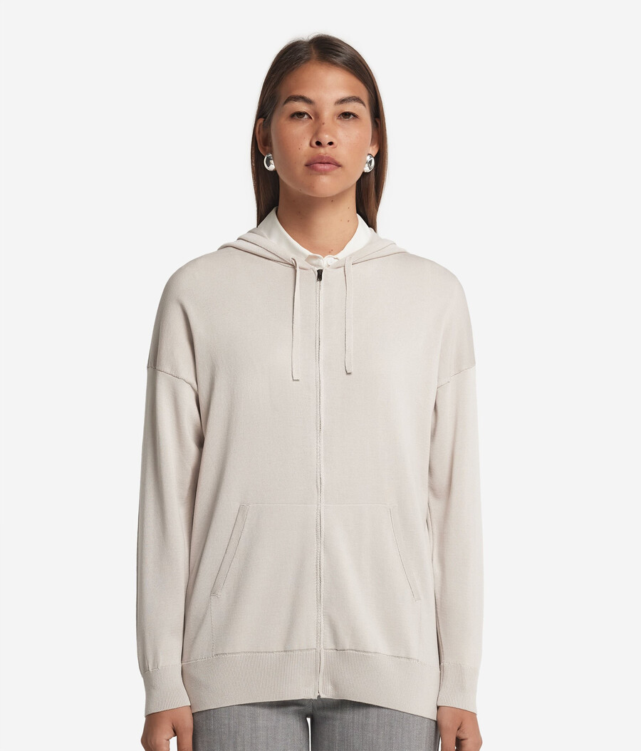 kapuzenpullover aus seide und baumwolle