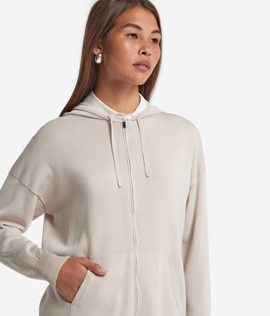 kapuzenpullover aus seide und baumwolle