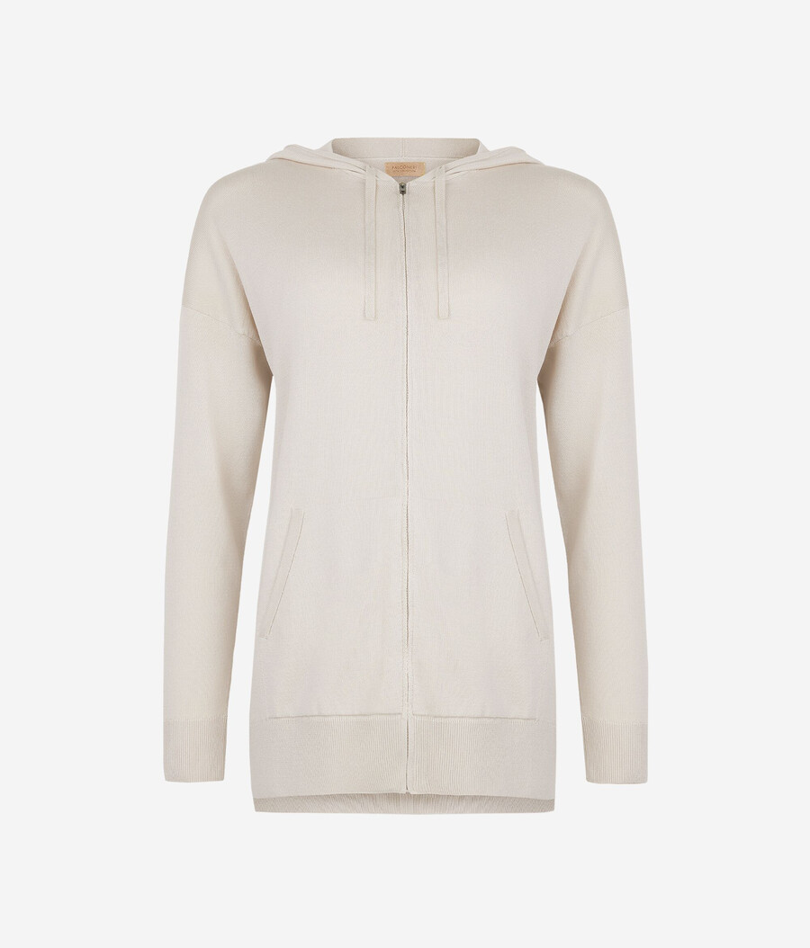 kapuzenpullover aus seide und baumwolle